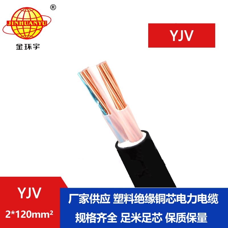 金环宇电线电缆 深圳电缆yjv铜芯电力电缆YJV 2x120平方