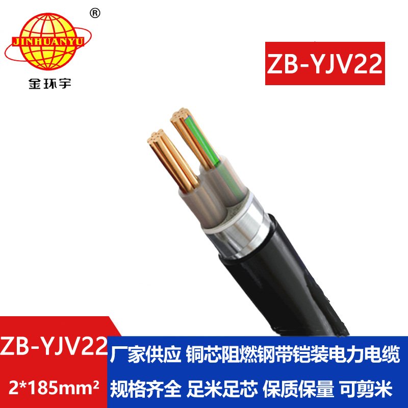 金环宇电缆 铜芯 yjv22电缆 铠装阻燃电力电缆ZB-YJV22-2X185 